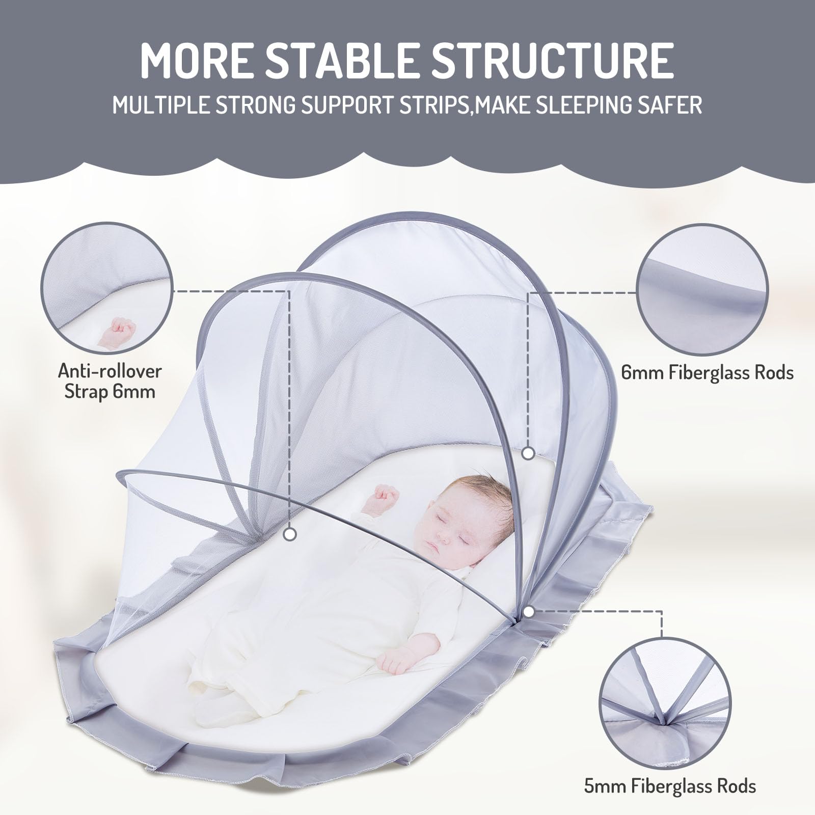 FUFVUTI multi-use-canopy-shade-cover shields sun and wind during outdoor naps.
