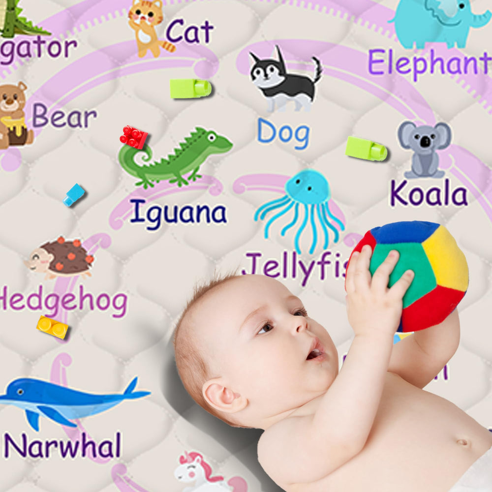 FUGWU baby play mat machine-washable feature simplifies cleaning after spills.