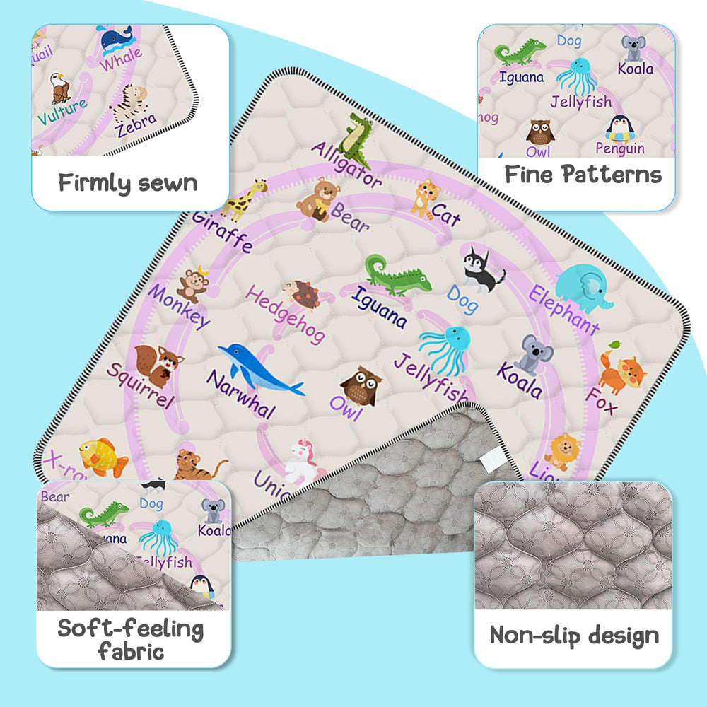 FUGWU baby play mat non-slip bottom demonstrates stable play on flooring.
