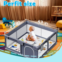 FUGWU baby mat foldable design illustrated for easy portability and storage.
