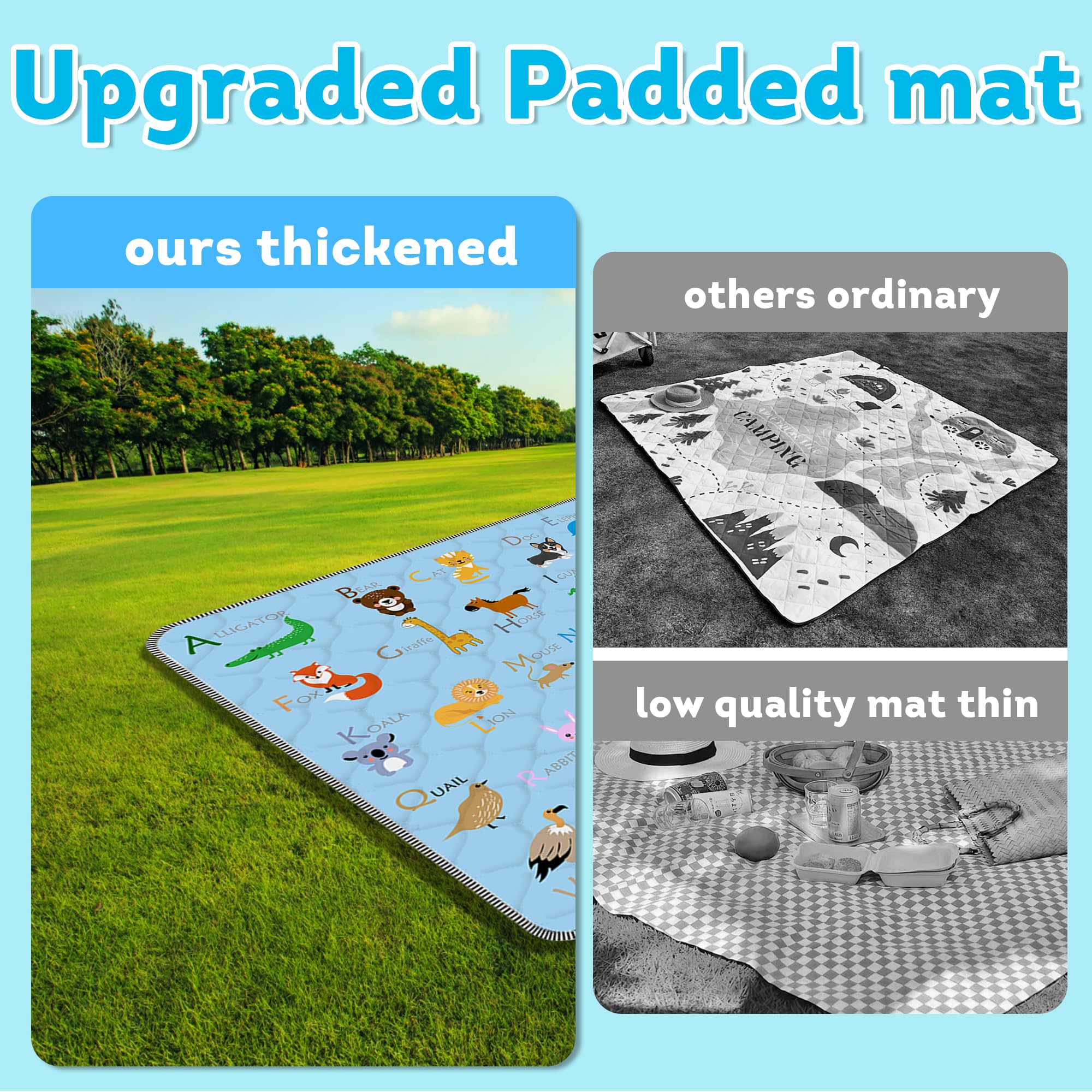 FUGWU Baby Play Mat 47x47 inches creates expansive play space.