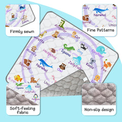 FUGWU baby play mat purple animal size 71x79 for spacious floor play.