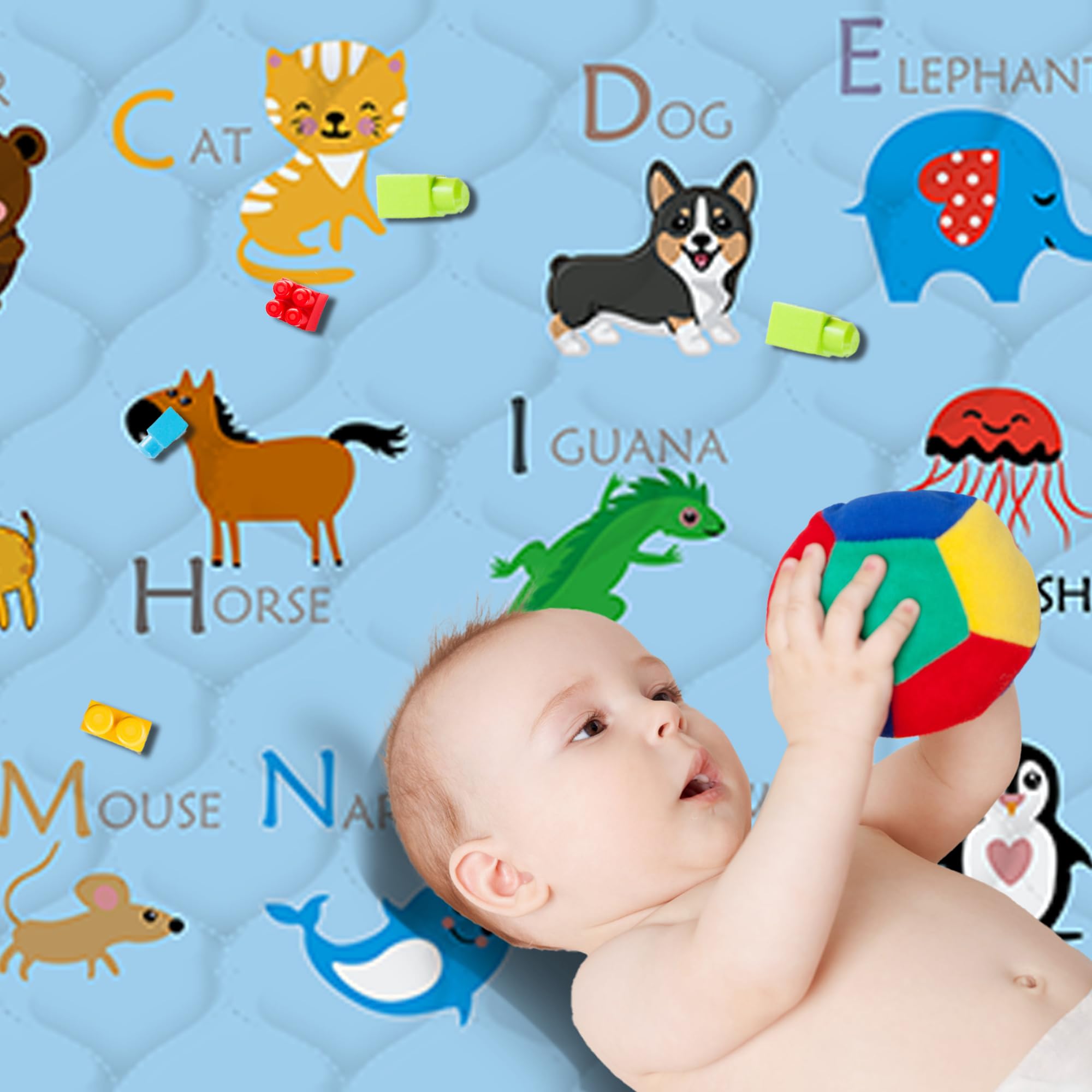 FUGWU Baby Play Mat safe soft surface supports comfortable crawling.