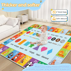 FUGWU Alphabet Play Mat non-slip bottom stabilizes tummy-time play