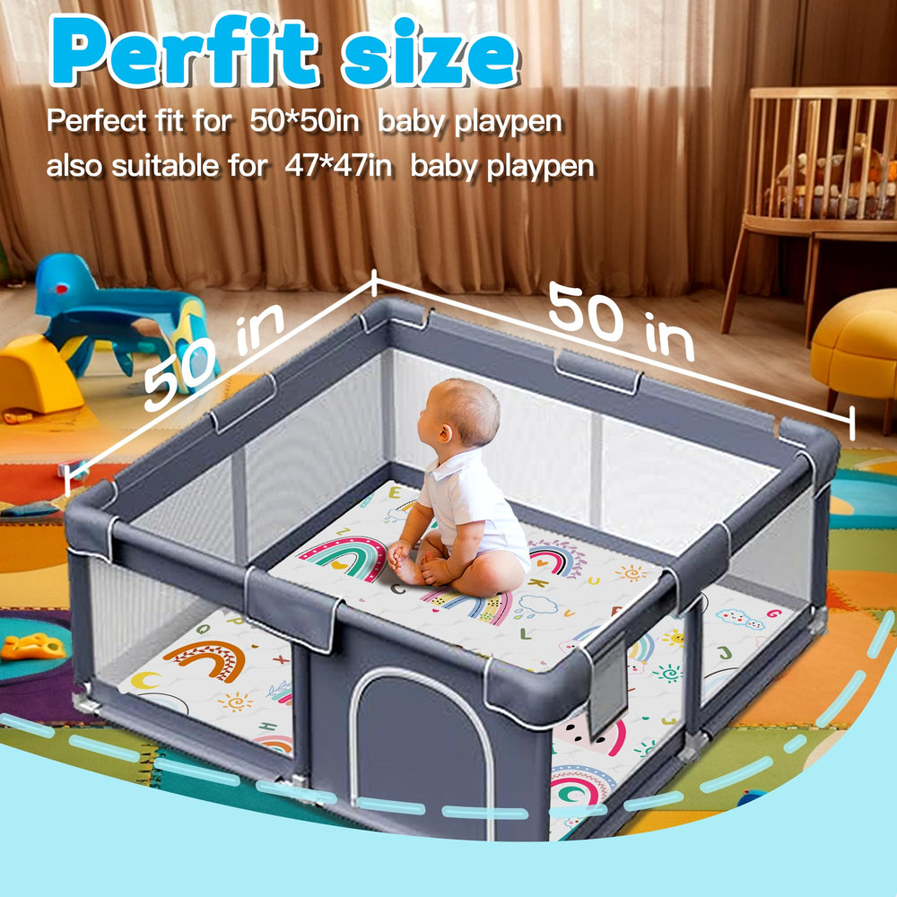 FUGWU play mat with non-slip bottom keeps babies safe while practicing crawling.