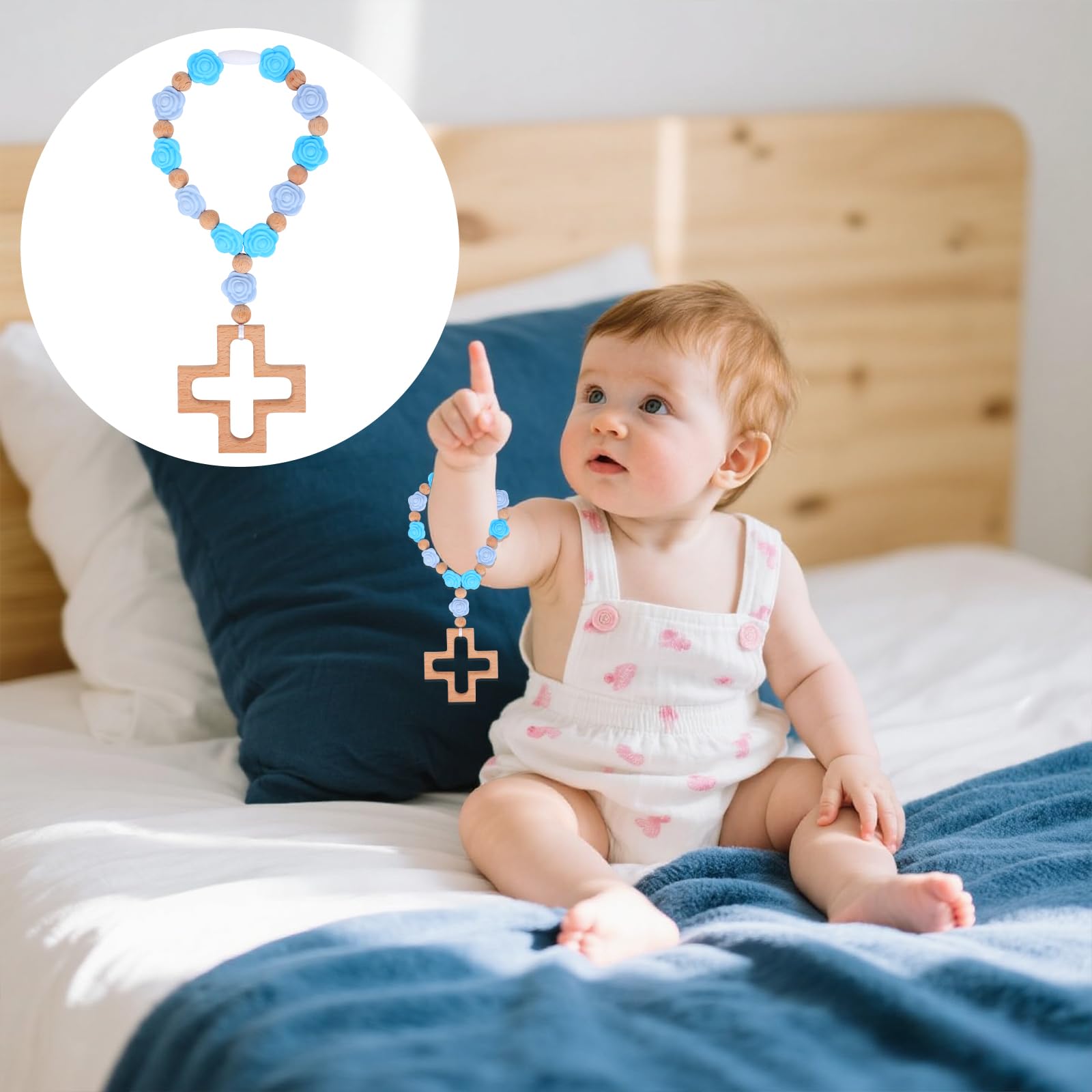 Fukaisu first-communion rosary keepsake suitable for bedside display.