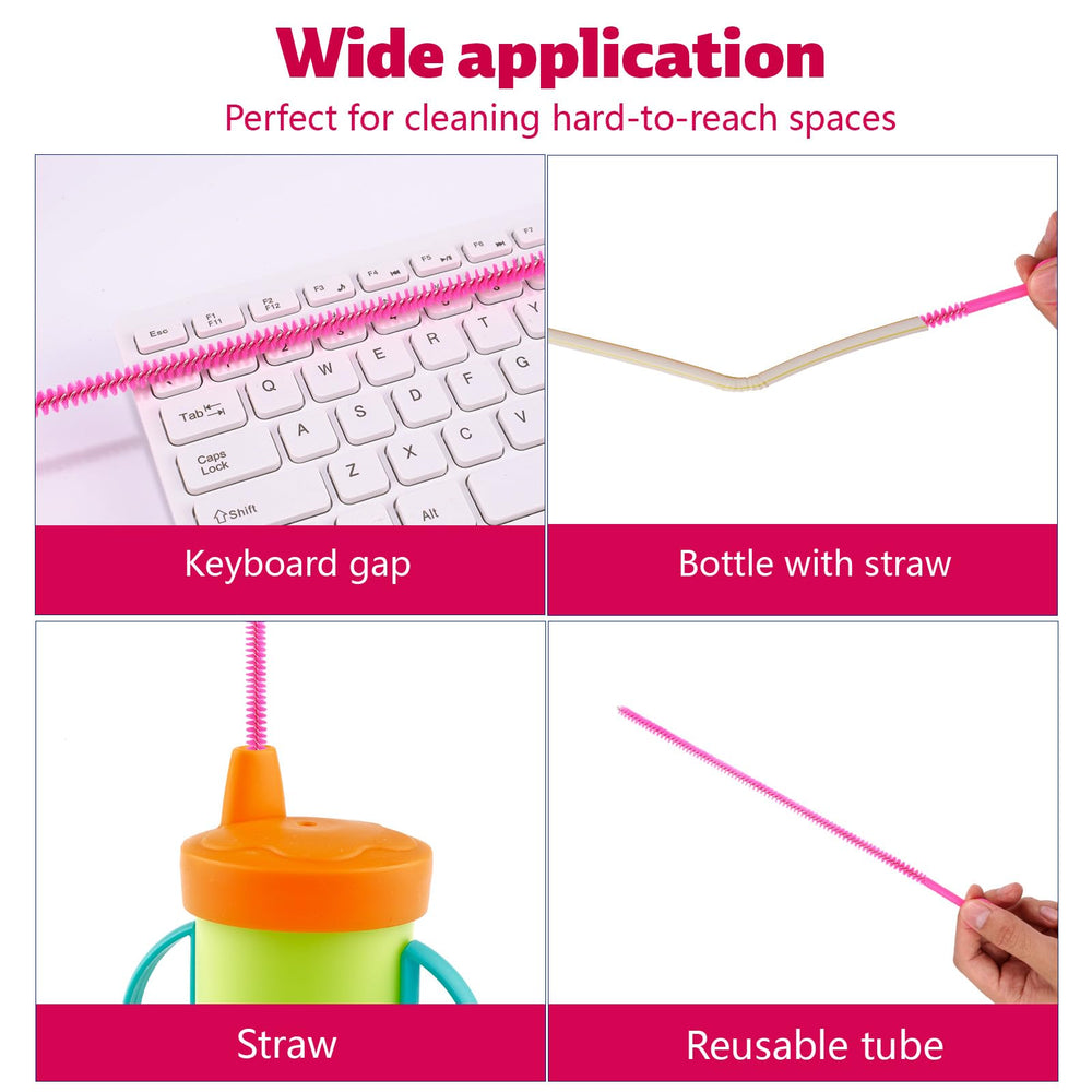 Fukaisu rose pink straw brushes suit water bottles and sippy cups.