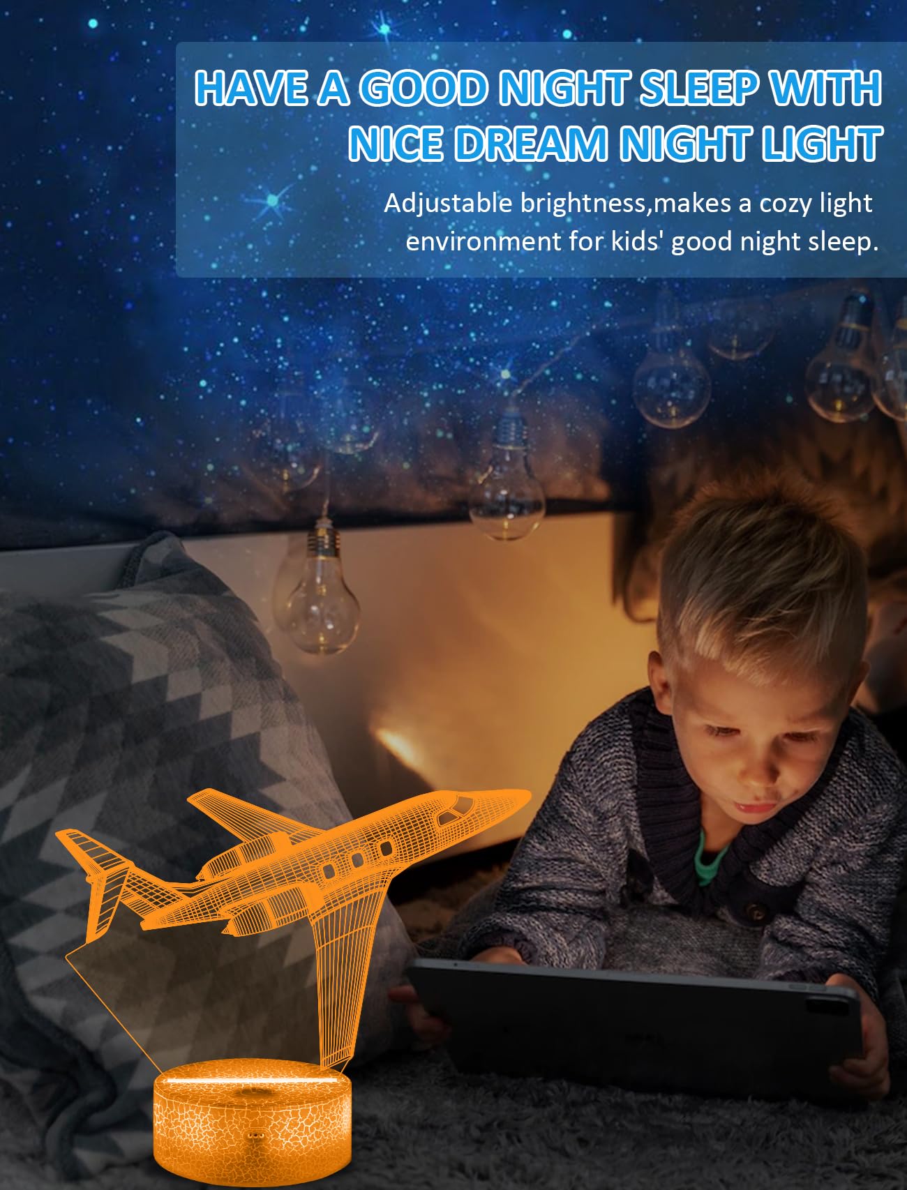 FULLOSUN airplane-night-light-kids-room-decor adds playful ambiance to any space.