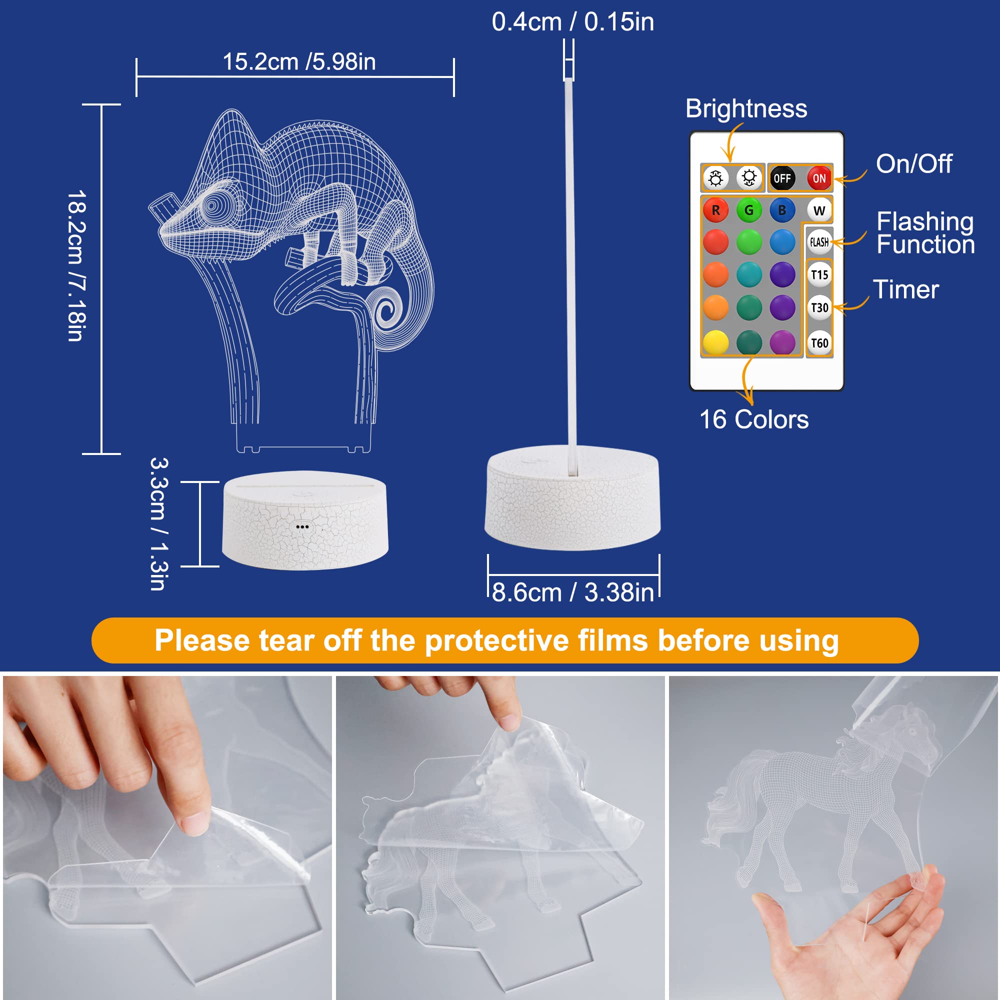 FulLOSUN Chameleon room decor night light adds charm and soft glow.