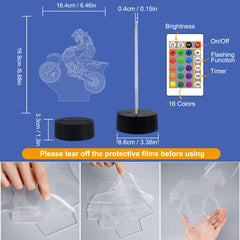 FULLOSUN Dirt Bike Night Light remote control usage for easy color and mode changes