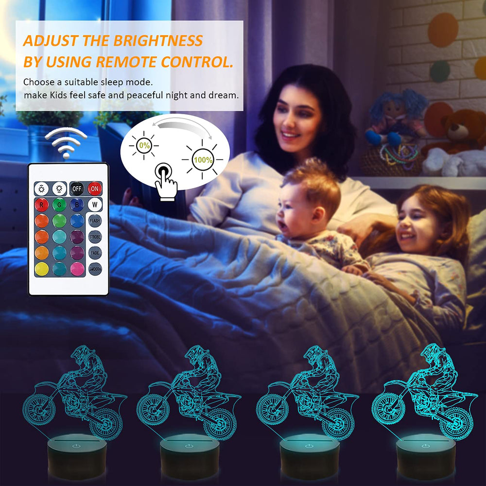 FULLOSUN Dirt Bike Night Light side view showing safe, eye-friendly LED illumination