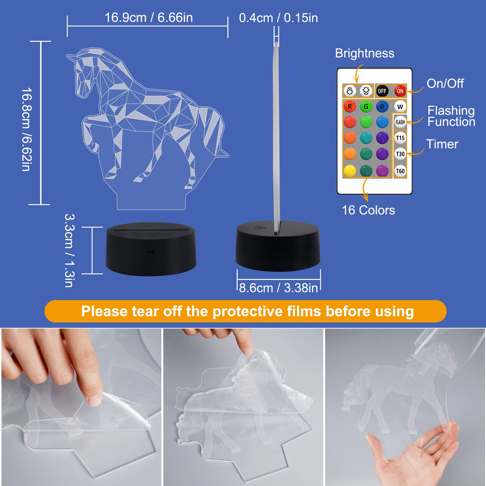 FULLOSUN horse illusion gift-pack night light makes a thoughtful birthday or holiday present.