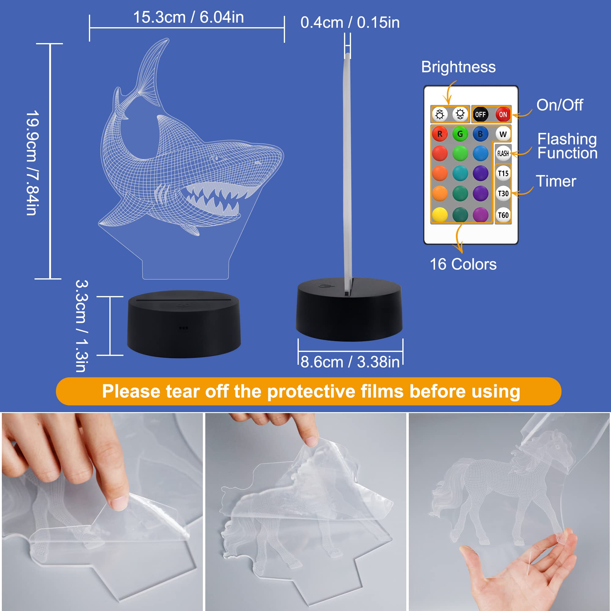 Shark night light in a kid’s room setup for decorative ambiance