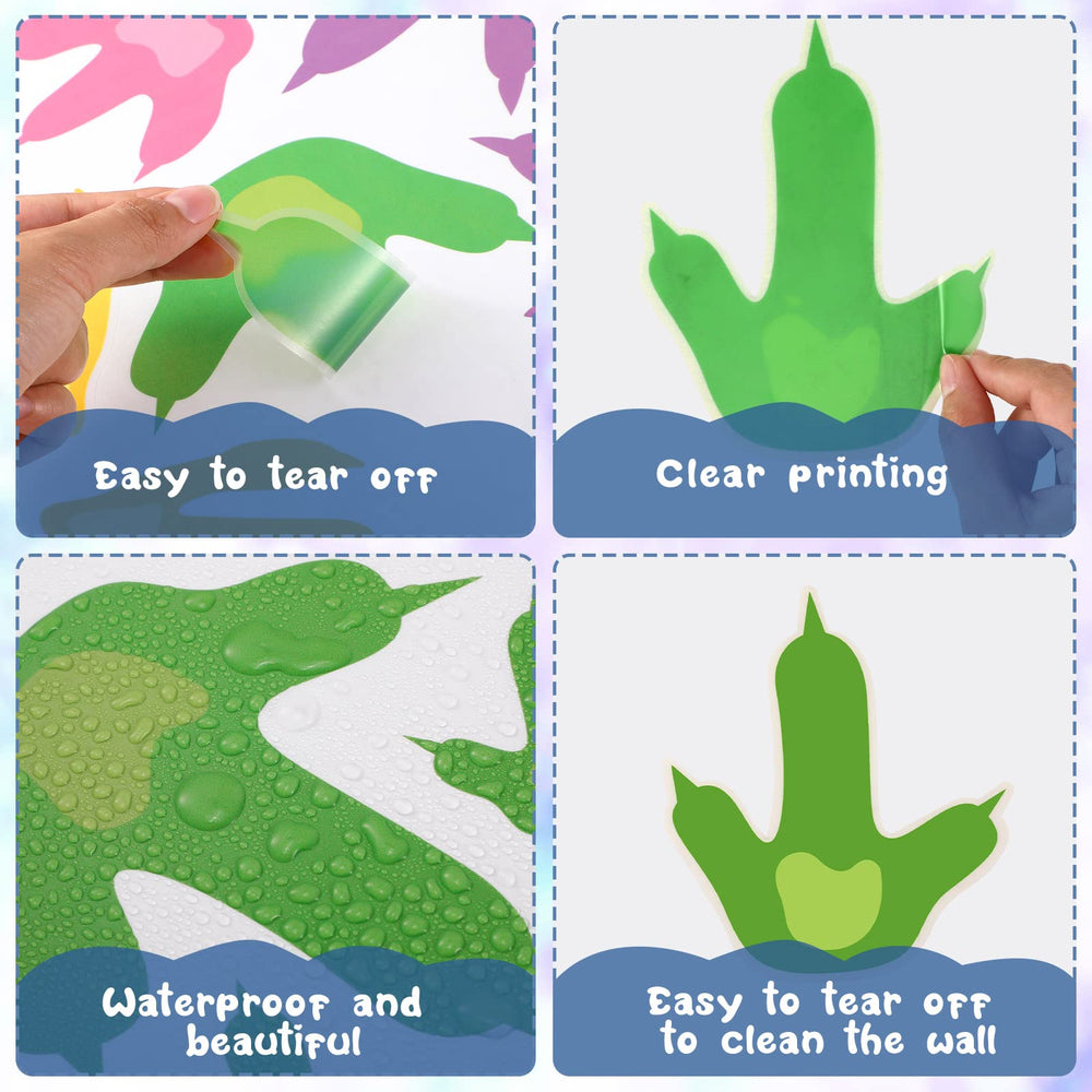 Fumete dinosaur footprint floor decal is waterproof for durable floor play areas