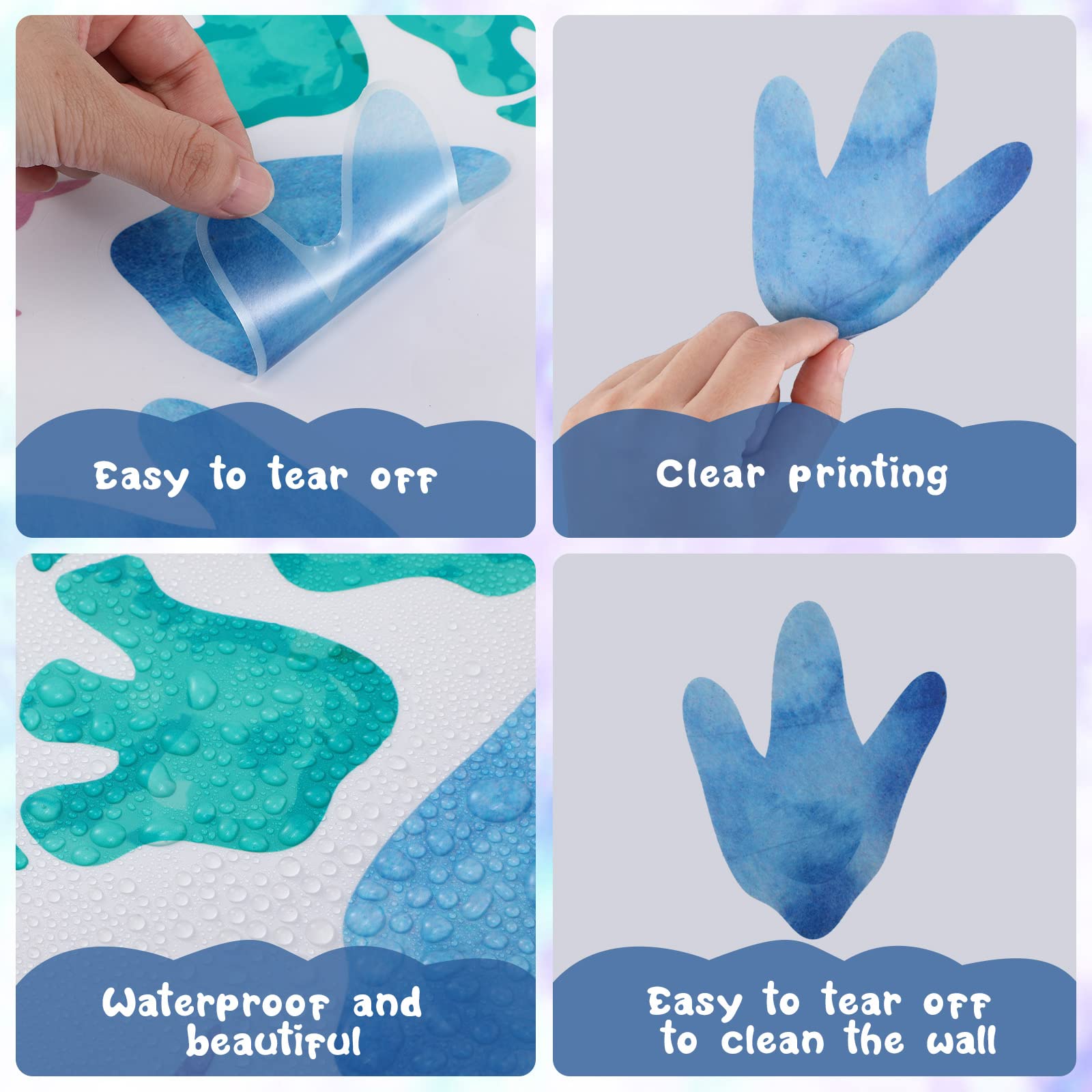 Fumete medium dinosaur footprint decal for balanced room storytelling