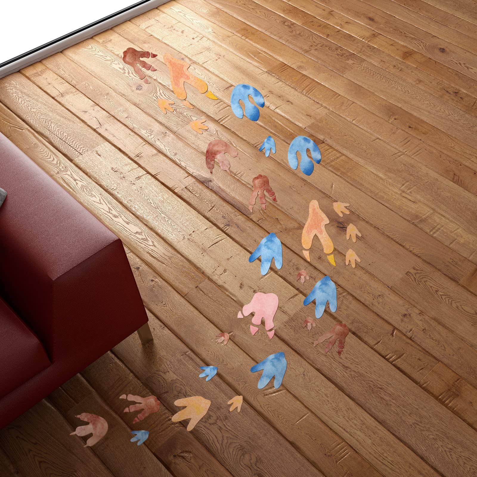 Fumete small dinosaur footprint decal adds cute detail to corners