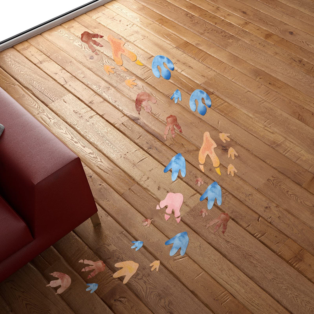 Fumete small dinosaur footprint decal adds cute detail to corners