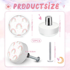 Fumete rainbow knob moon pattern adds calming accents to kids' dressers.