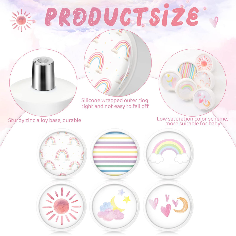 Fumete rainbow knob sun pattern brings cheerful energy to storage spaces.