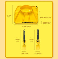 FUN Edu Quest construction utensils fork encourages self-feeding with a safe, comfortable grip.