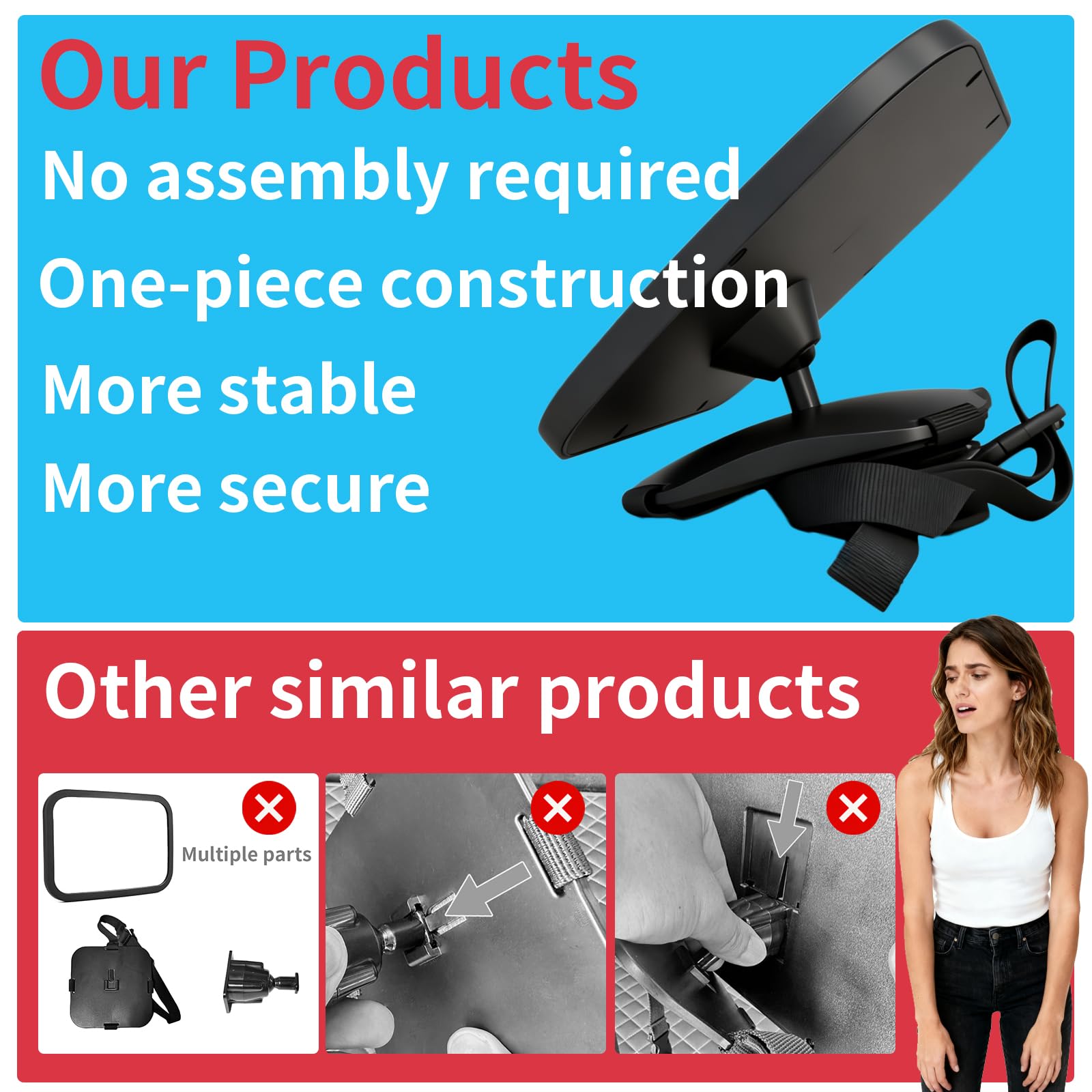 Funbliss 360-degree adjustability lets you customize viewing angles for easier baby checks.