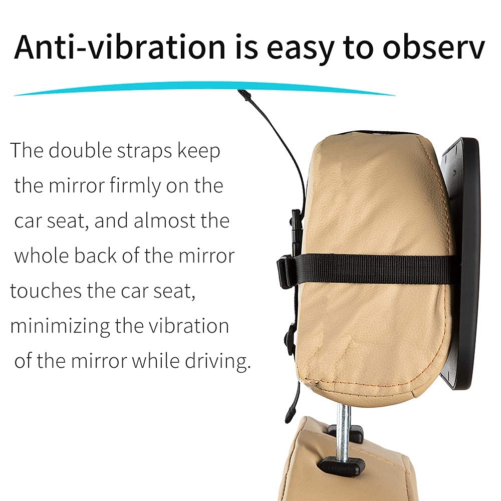 Funbliss fully adjustable straps attach to headrest for flexible mounting