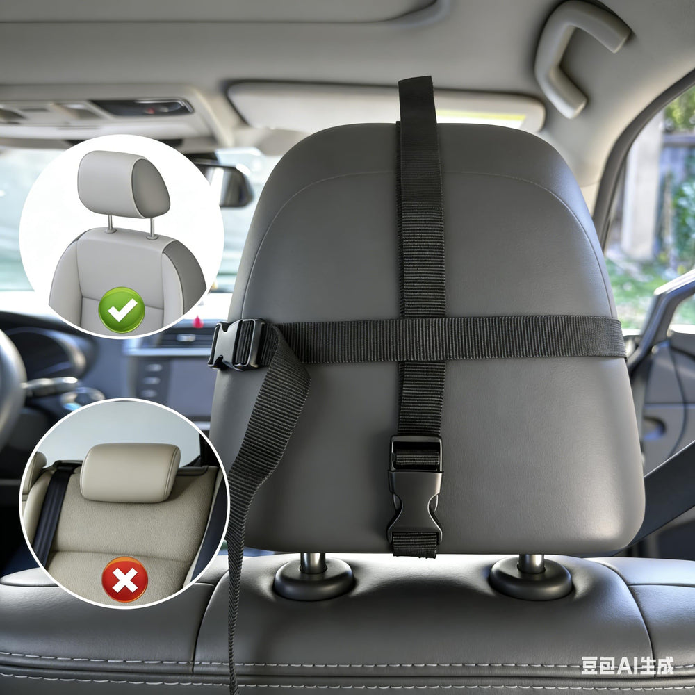 Funbliss heavy-duty straps secure the mirror to most headrests.
