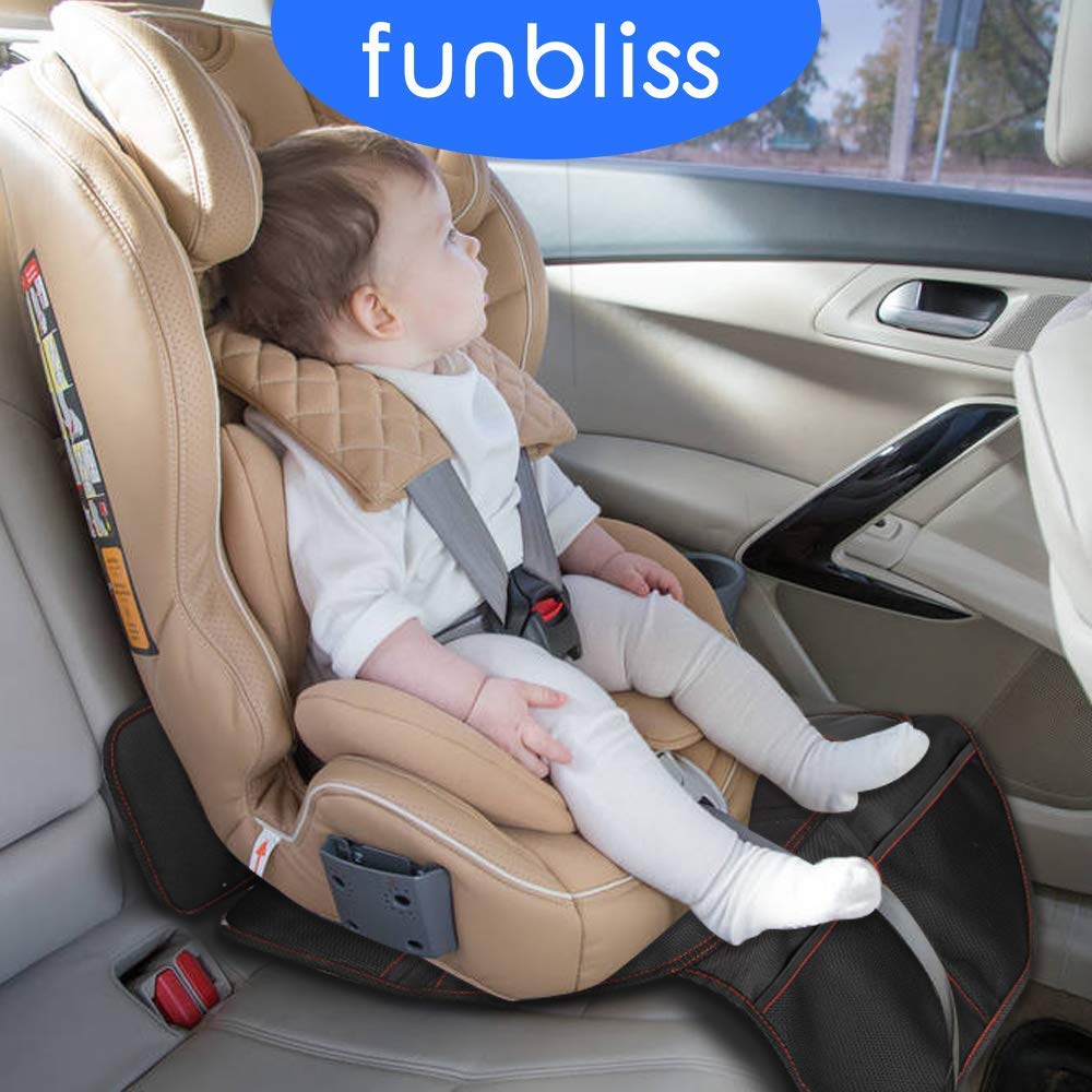 Funbliss mesh pockets provide storage for snacks and car accessories.