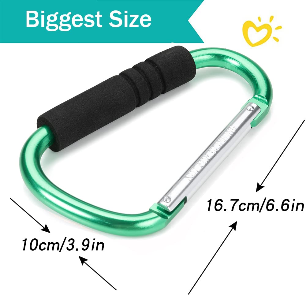 Funbliss stroller hooks green diaper bag clip ideal for quick diaper-bag access.