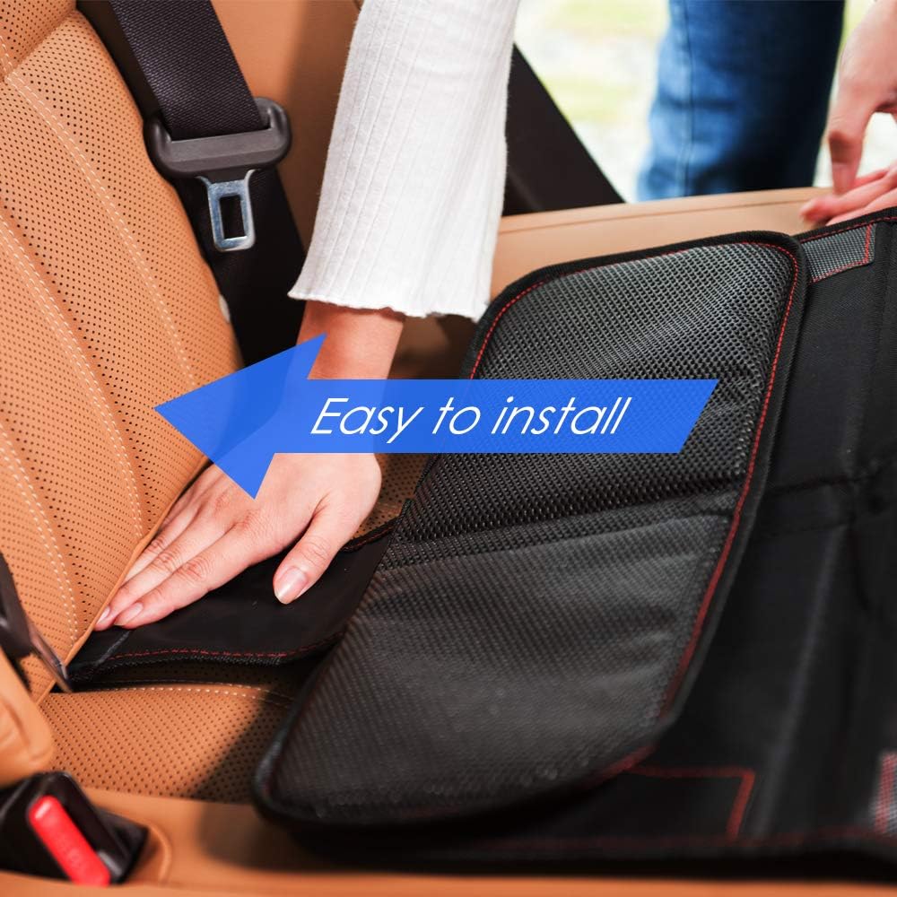 funbliss thick padding car seat protector protects against indentations and seat wear.