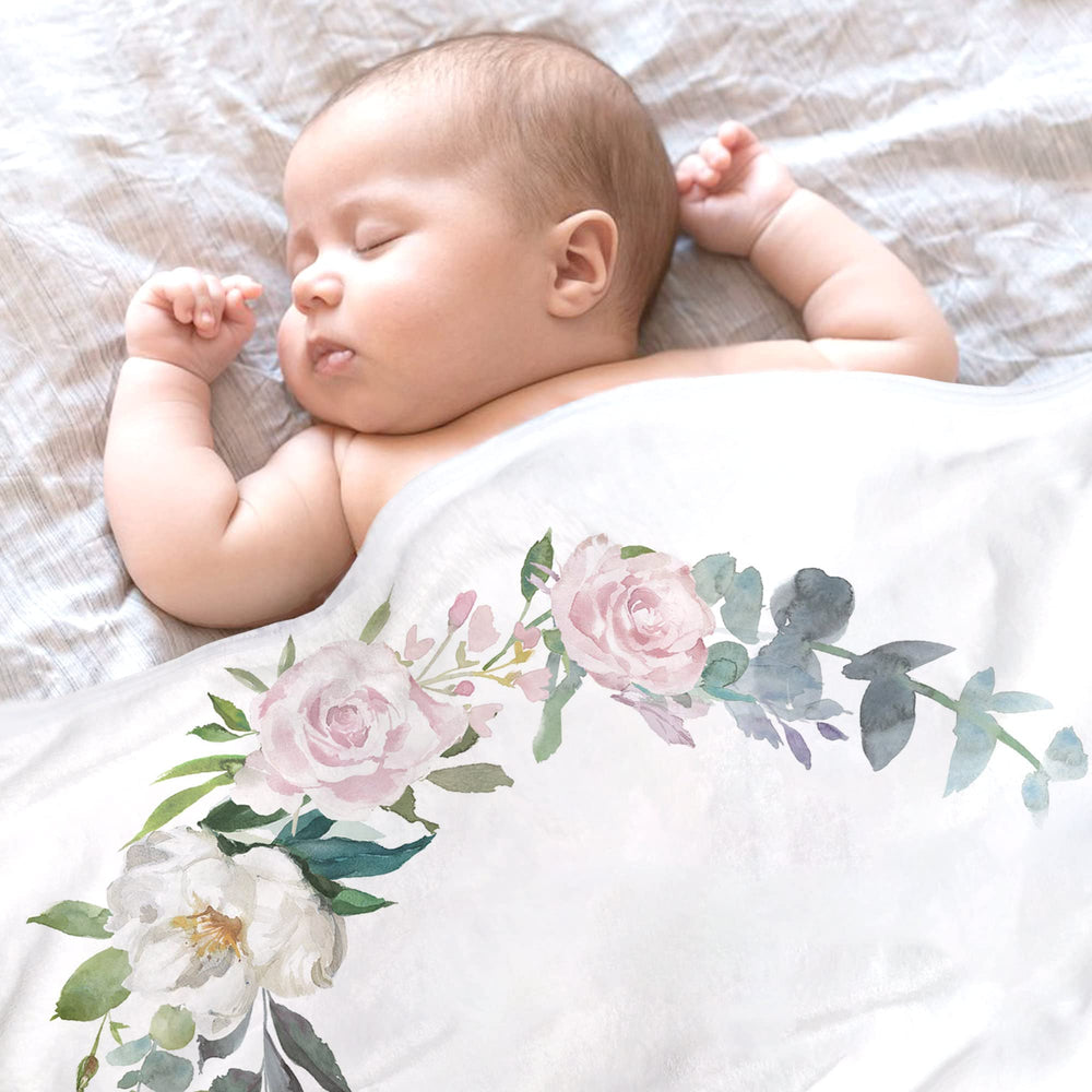 Fundich milestone blanket serves as nursery decor while capturing cozy family moments.