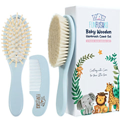 Funfushka baby hair brush set box showcases a ready-to-gift newborn care kit.