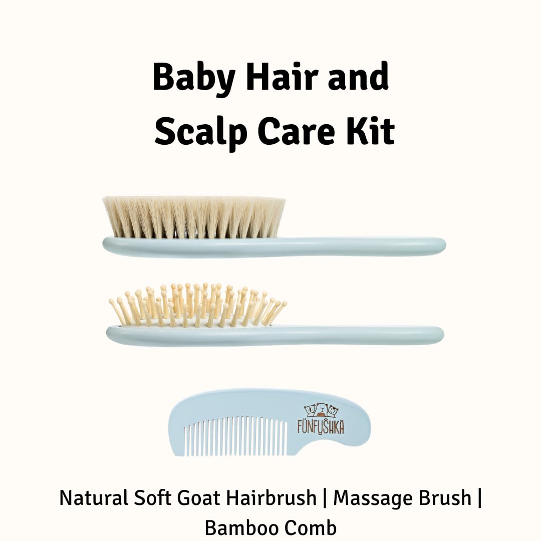 Funfushka goat hair bristles closeup highlight ultra-soft texture for gentle brushing.