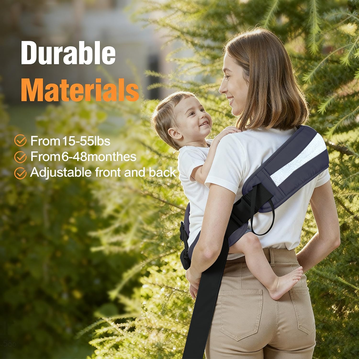 FUNITO Toddler Carrier Sling anti-slip-cushion provides secure seating during activity.