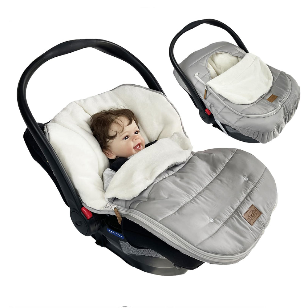 Funlife car seat bunting bag offers winter warmth with a waterproof outer shell.