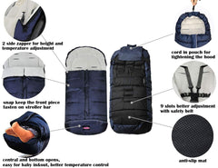 Funlife Go 3 Seasons Footmuff soft fleece lining adds cozy warmth.