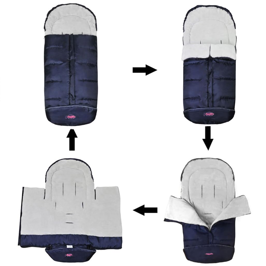 Funlife Go 3 Seasons Footmuff weather strap blocks wind through zippers.