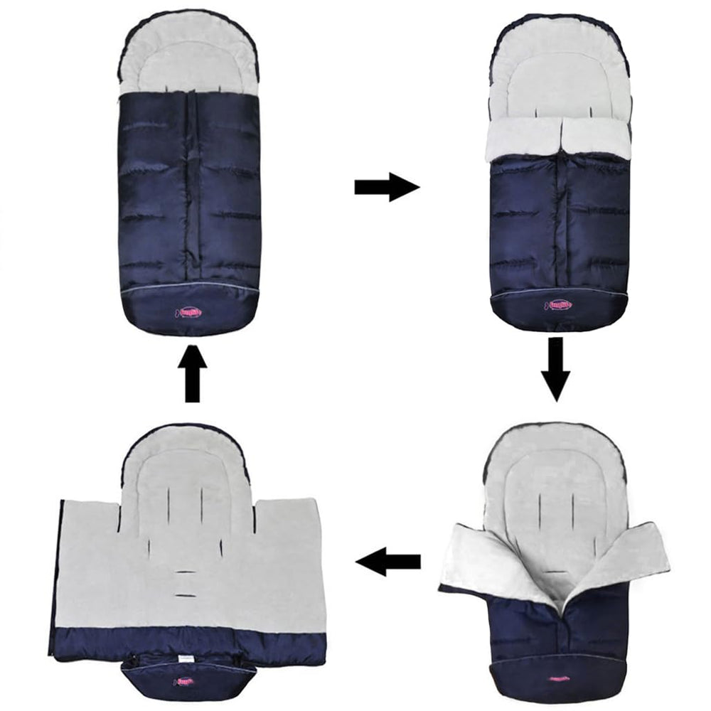 Funlife Go 3 Seasons Footmuff weather strap blocks wind through zippers.