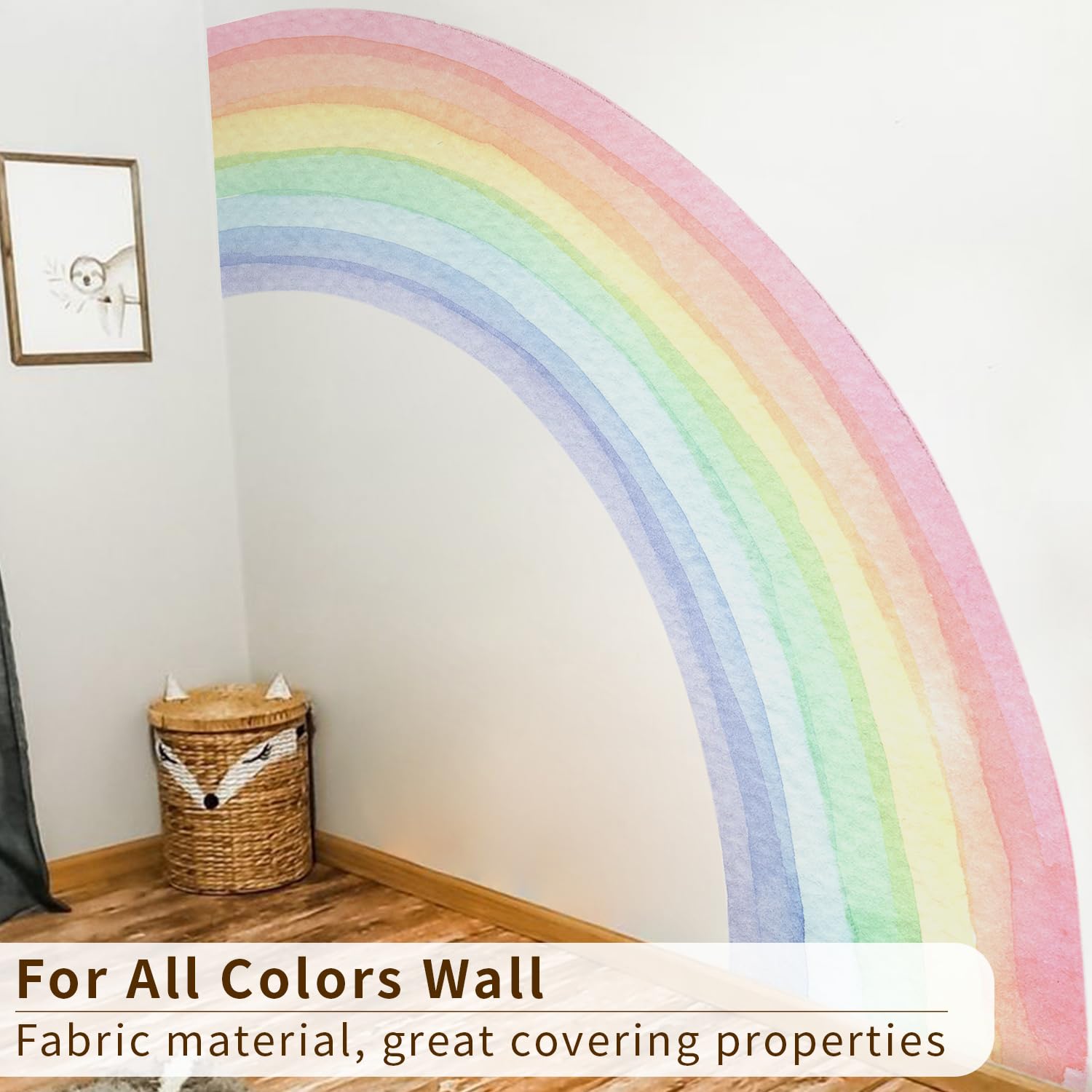 Funlife rainbow mural application steps guide helps align arches for smooth results.
