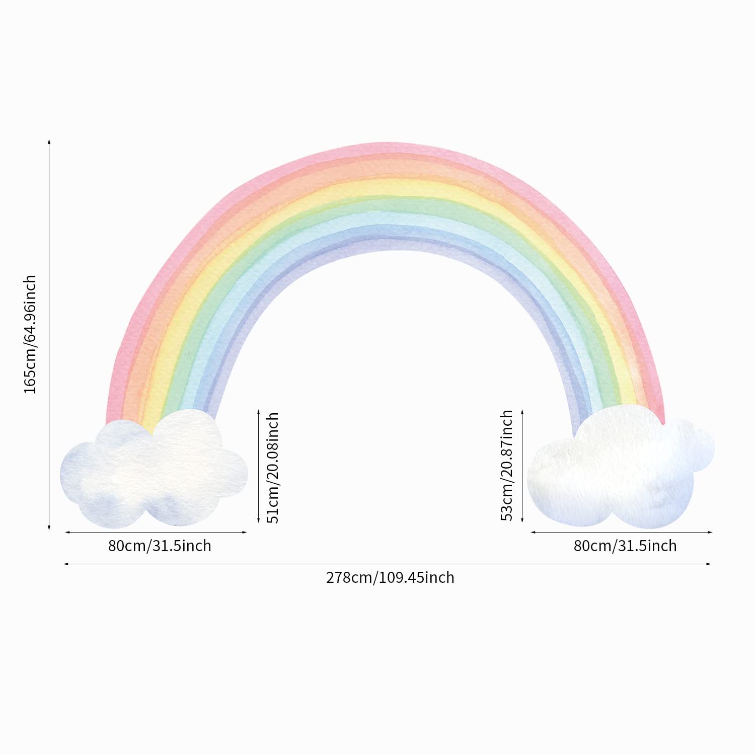 funlife rainbow wall mural panel assembly shows easy-to-align sections for quick installation