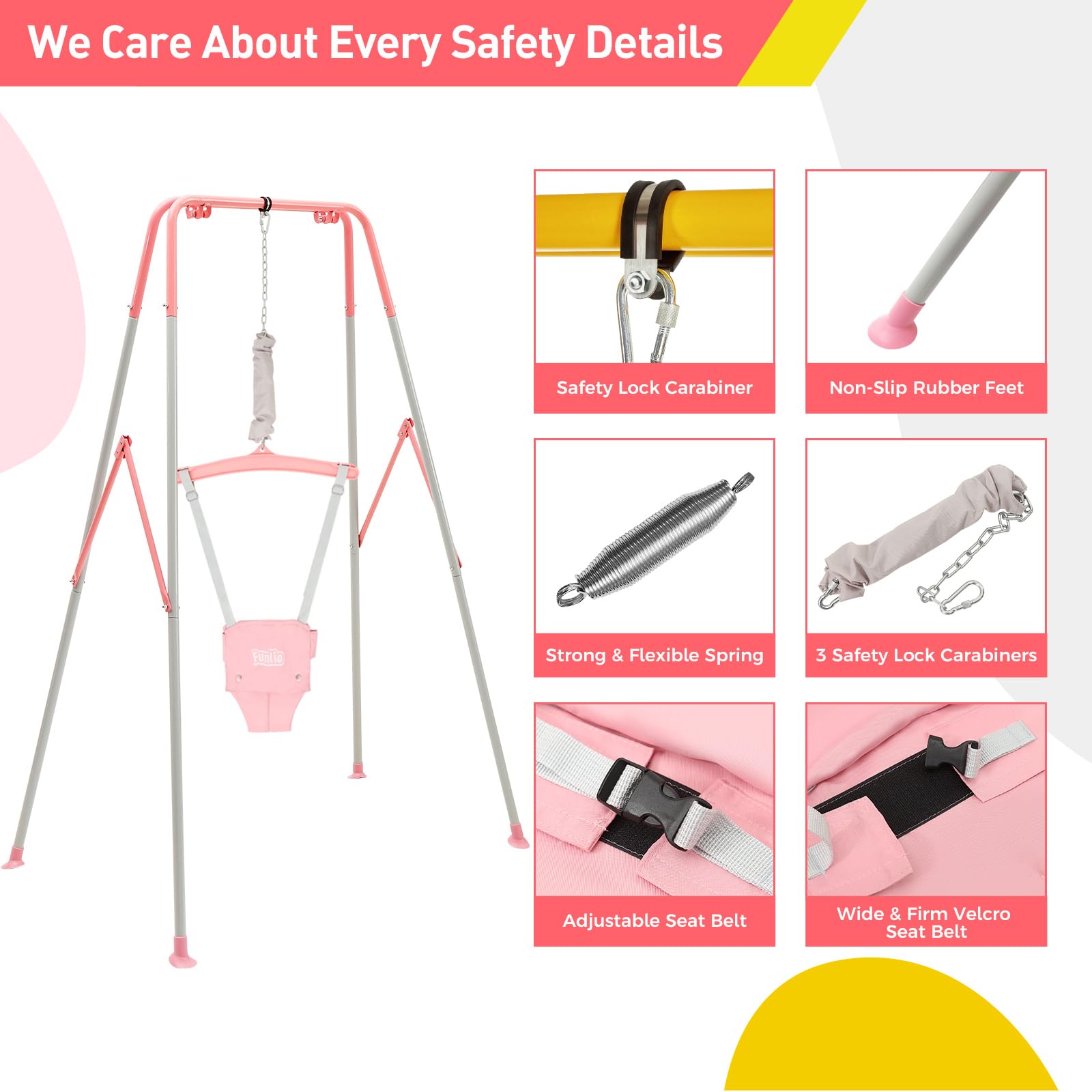 FUNLIO adjustable chain at 10 inches supports growing babies