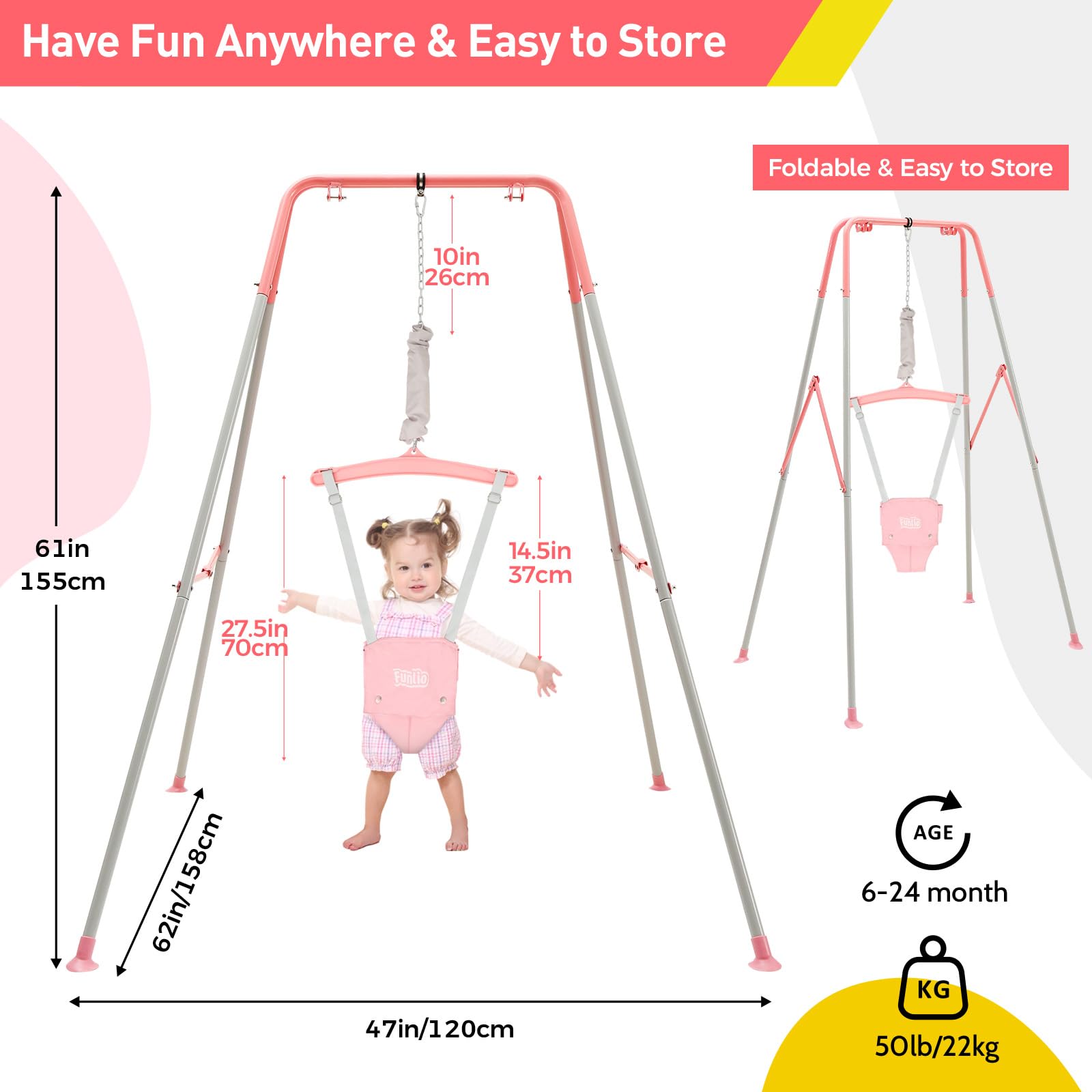 FUNLIO foldable stand enables easy storage and portability