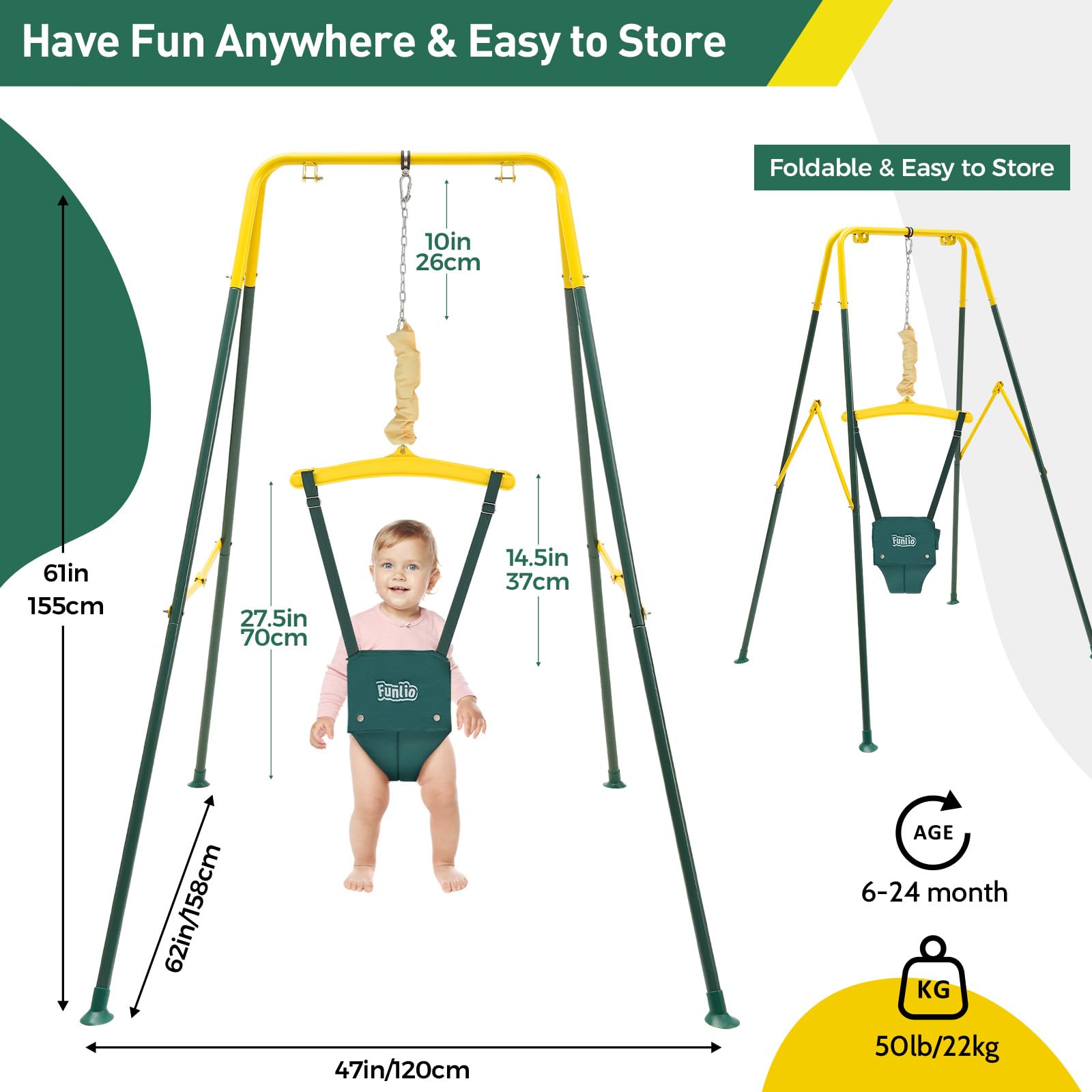 FUNLIO height-adjustment demonstrating growing baby-friendly setup