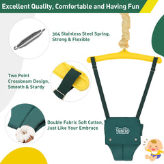 FUNLIO safety features including springs, carabiners, and non-slip feet