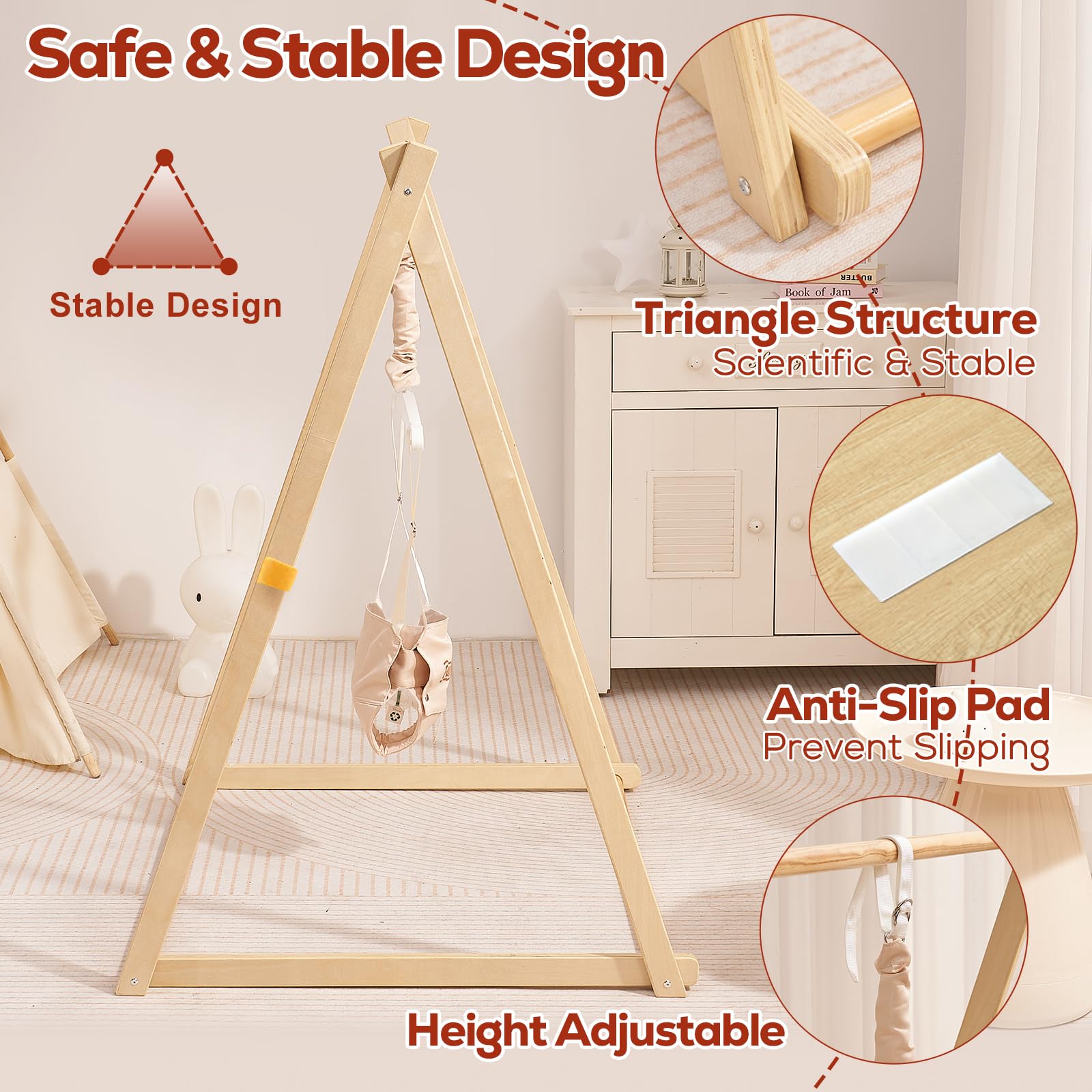FUNLIO dimensions 111 cm by 86 cm by 129 cm show ample movement space.