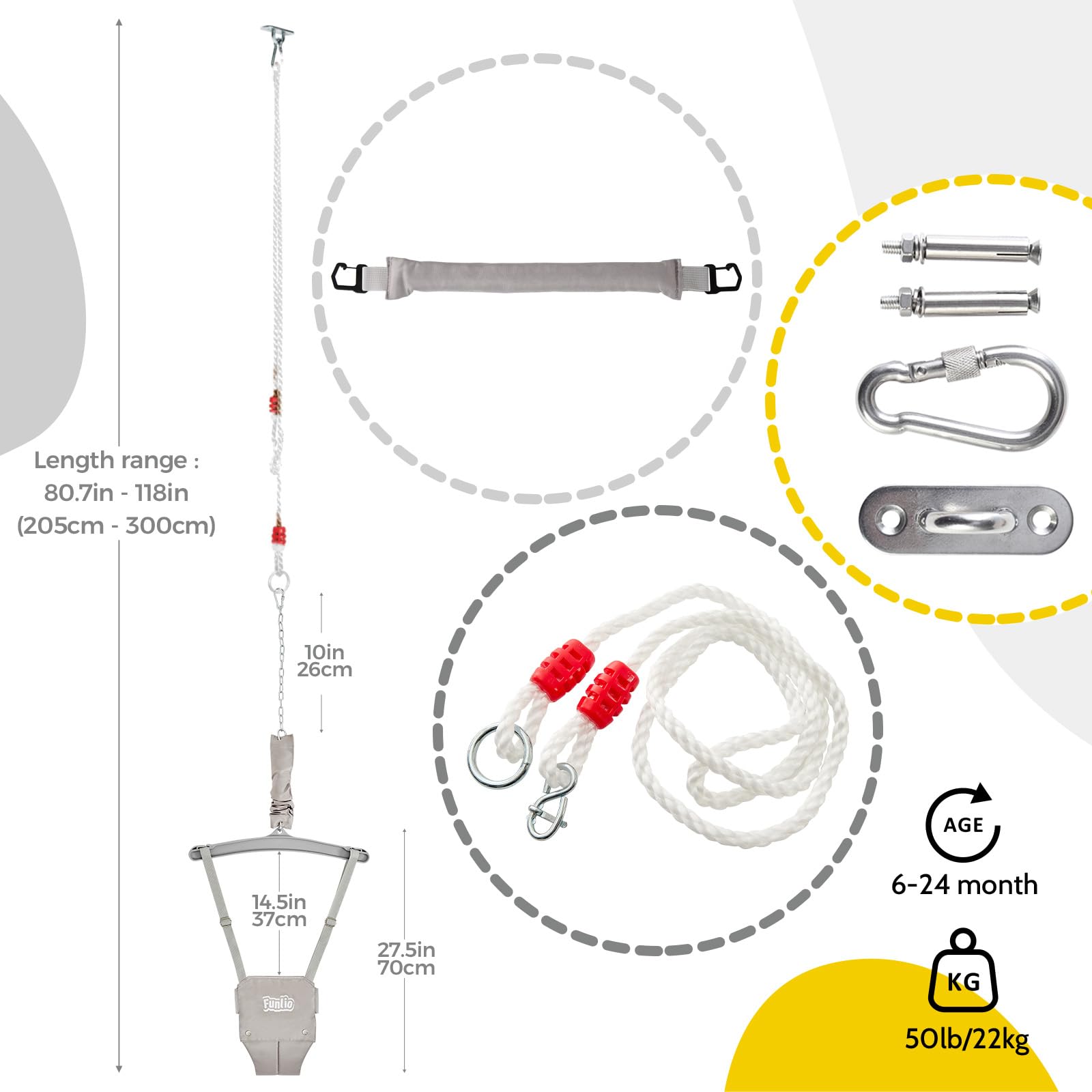 FUNLIO toddler leash and adjustable chain support guided walking with parent help