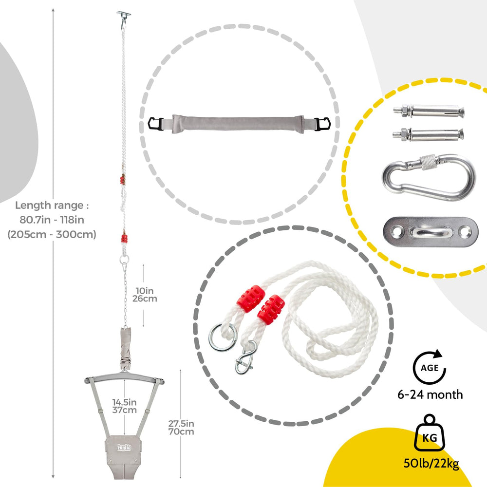 FUNLIO toddler leash and adjustable chain support guided walking with parent help