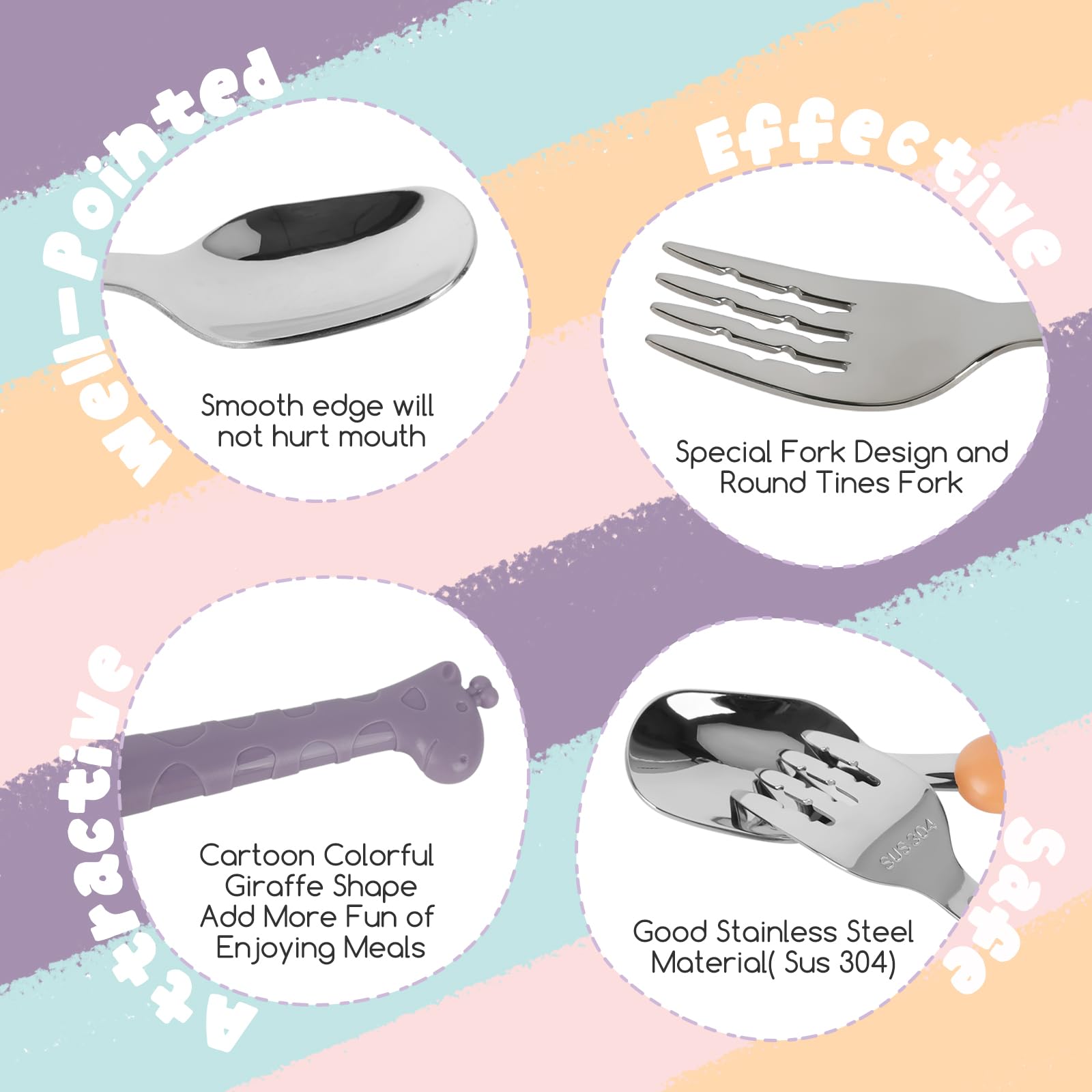 FUNNUO dishwasher-safe-utensils indicate easy cleanup after meals or daycare.