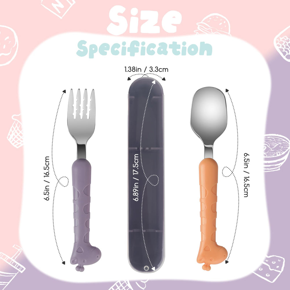 FUNNUO toddler spoon ergonomic-handle reveals comfortable grip for small hands during self-feeding.