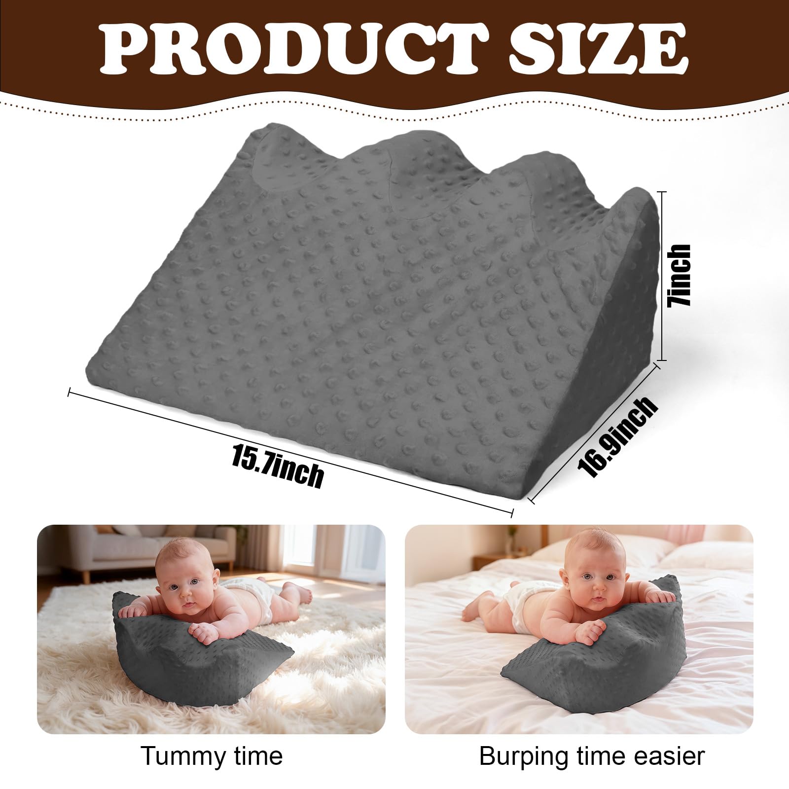 Funpkoser tummy time prop with non-slip bottom stays steady